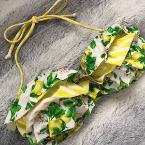 Victoria’s Secret ruffled lemon swim top